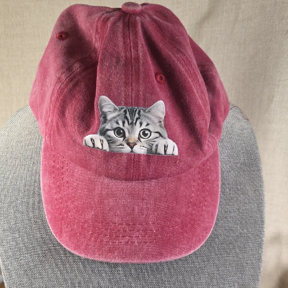 Cat Peekaboo Red Cap